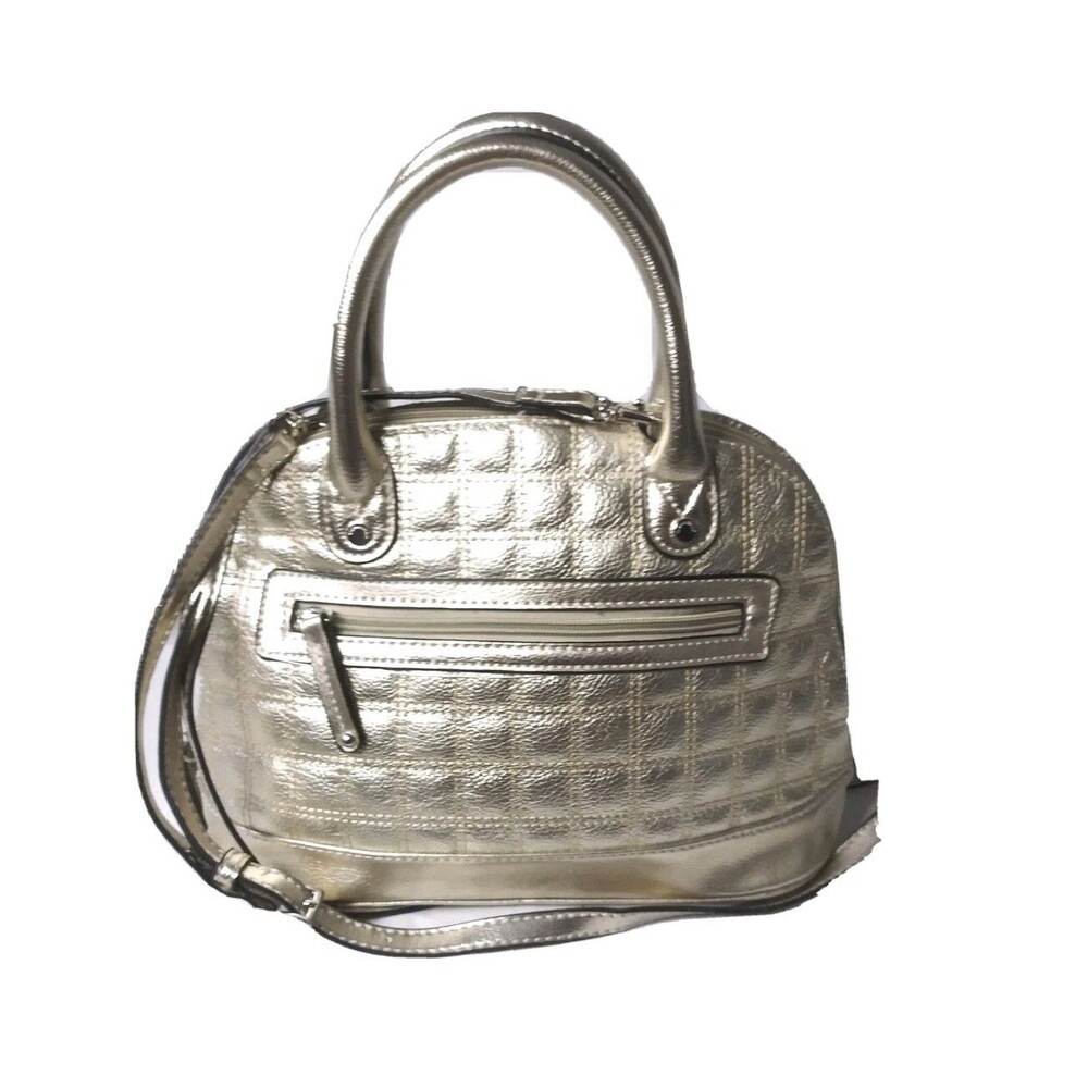 Vintage Tignanello Quilted Leather Handbag Mini Dome Gold Crossbody Bag